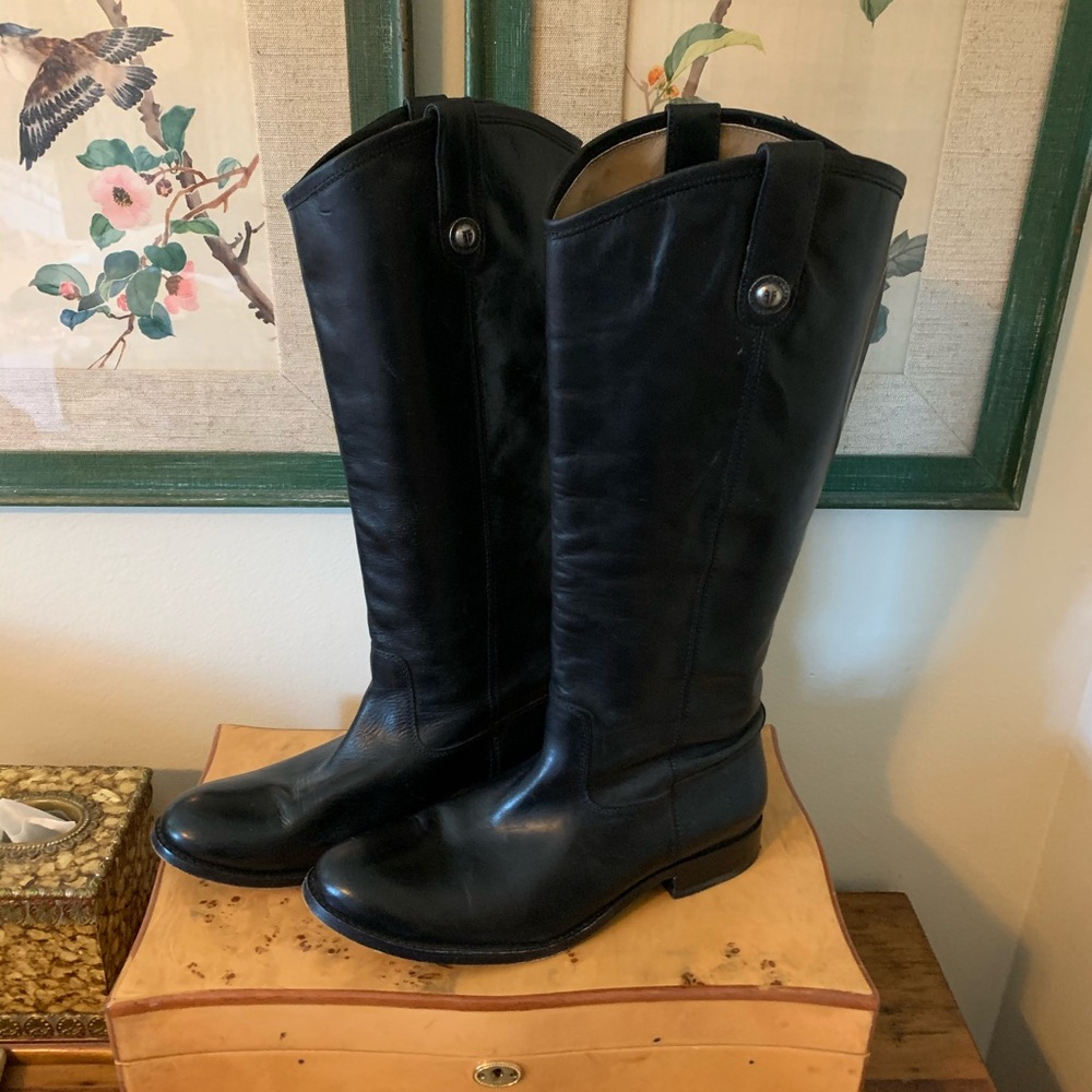 Frye Melissa Button Black Boots 9M